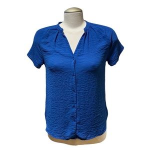 H&M Blue Button Down Blouse Size 2